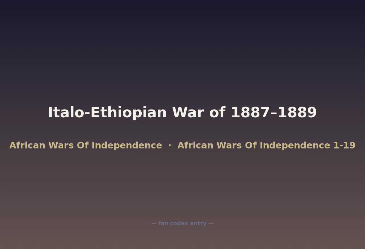 Italo-Ethiopian War of 1887–1889